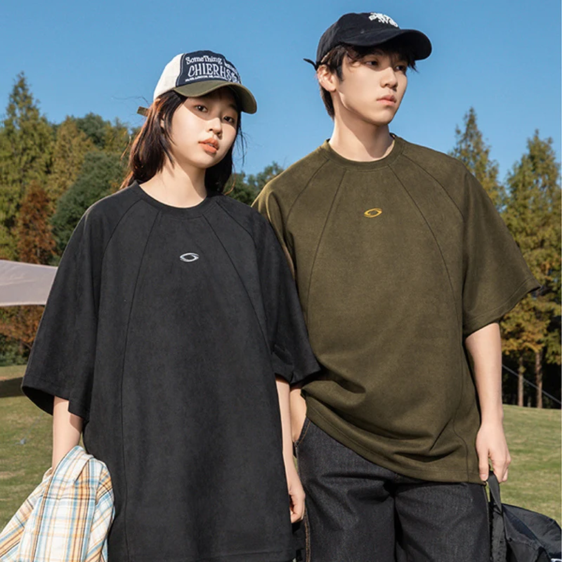 Streetwear Brand Korea - TFETTERS Marka Süet Düz Renk T