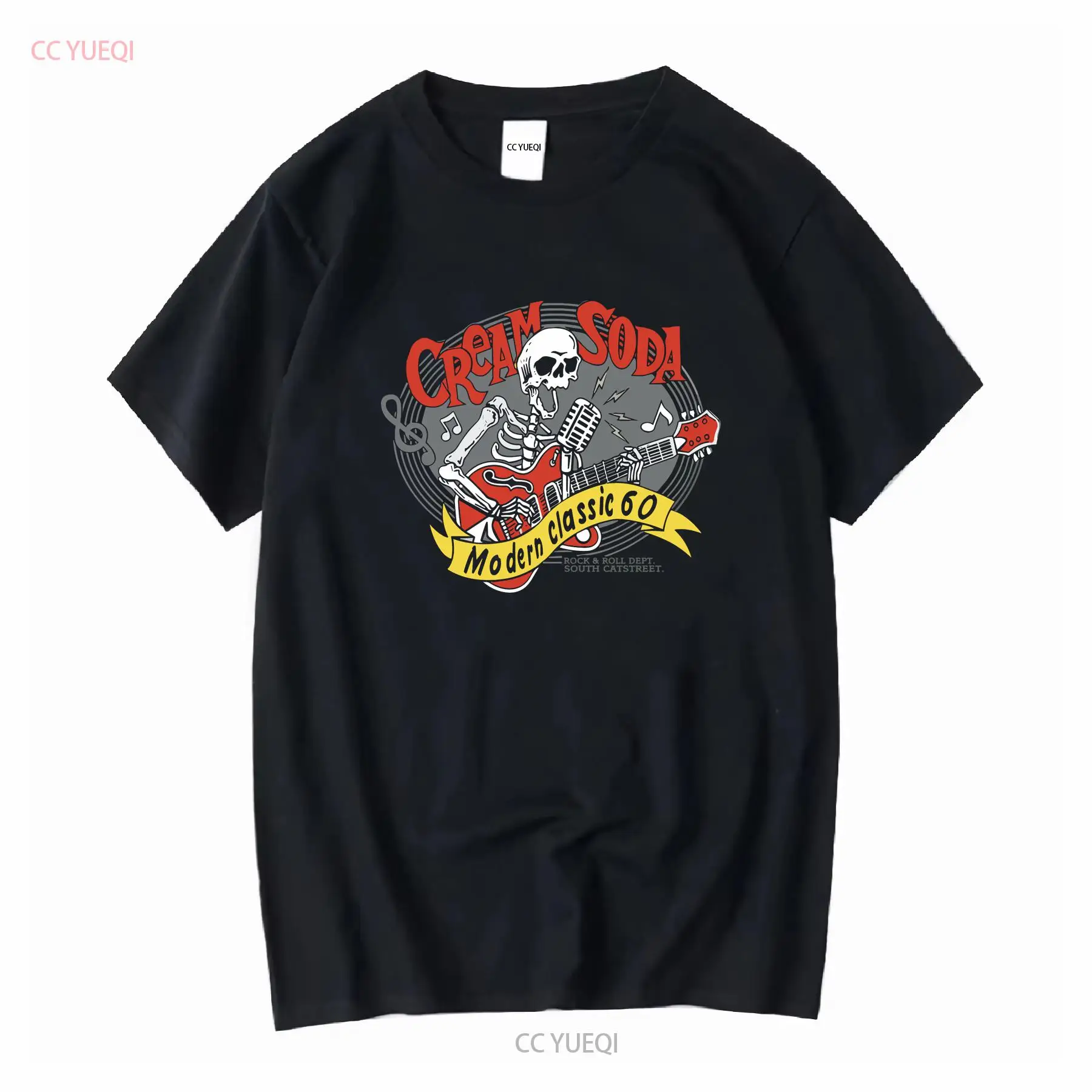 Streetwear Brand Top - Kremalı Soda Rock Roll Tişörtü Japon