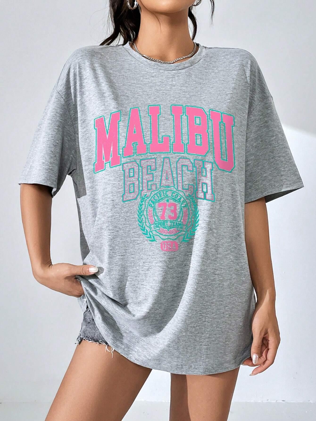 Malibu Plaj Mektup Baskı Baskı - Streetwear Brand Top incelemesi ve fiyatı