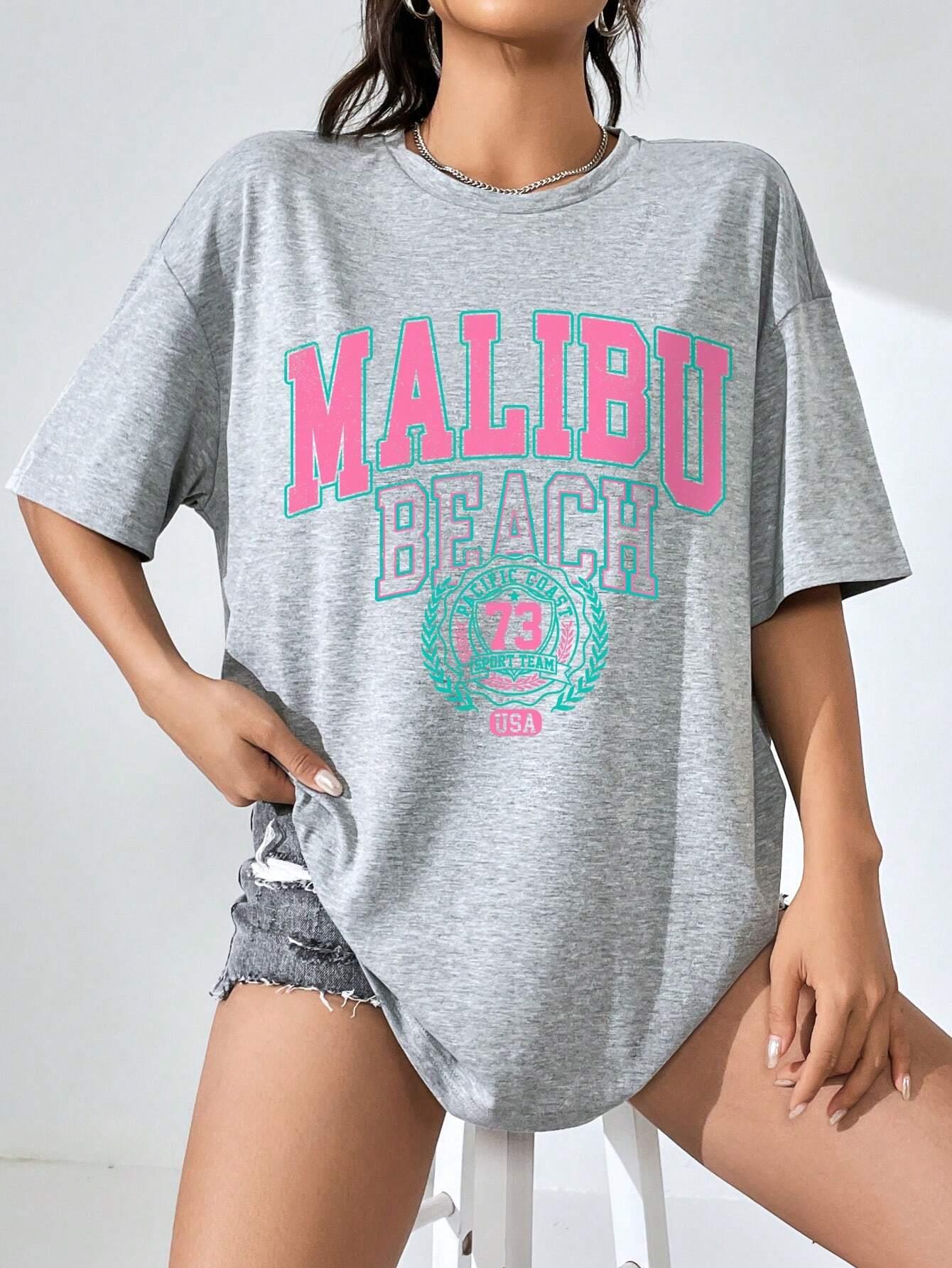 Malibu Plaj Mektup Baskı Baskı - Streetwear Brand Top incelemesi ve fiyatı