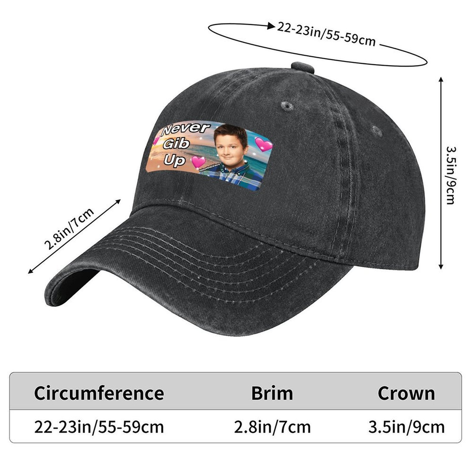 Never gib up tampon çıkartması - Streetwear Brand Hats incelemesi ve fiyatı
